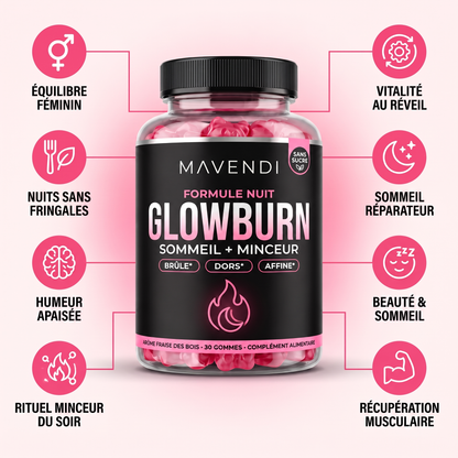 GlowBurn | Gummies brûle-graisses pour la nuit - Fraise des bois